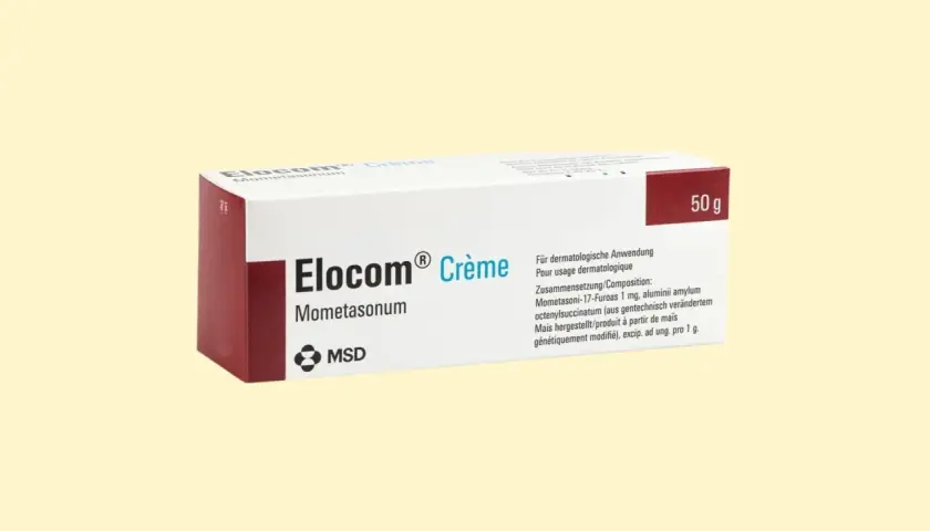 Opakowanie kremu Elocom 50g z substancją czynną Mometasonum. Idealny do zastosowań dermatologicznych.